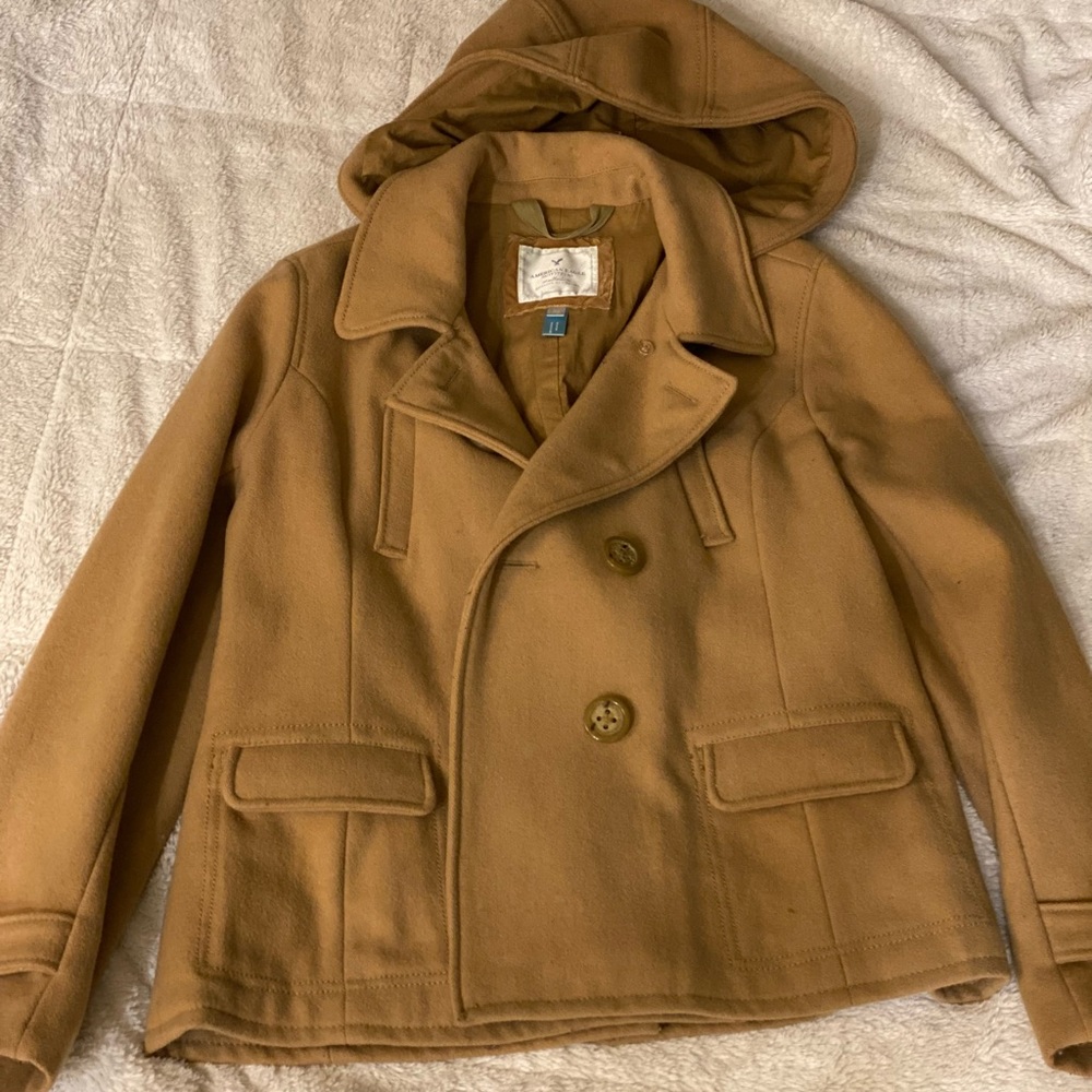 American eagle pea coat w/removable hood